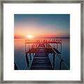 Sunset Over Water Framed Print