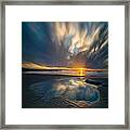 Sunset Reflections In San Diego Square Version Framed Print