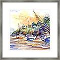 Sunset Sail On Brittany Beach Framed Print