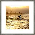 Sunset Surf Session Framed Print