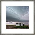 Supercell Thunderstorm And Farmstead Framed Print