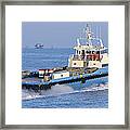 Supply Vessel Heads To Sea Framed Print