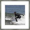 Surfer Hitting The Curl Framed Print