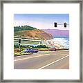 Surfers On Pch At Torrey Pines Framed Print