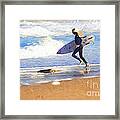 Surfing Girl Framed Print