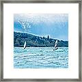 Surfing In Front Of The Alps Framed Print