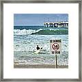 Surfing Venice Beach Ca Framed Print