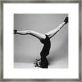 Suzy Chaffee Standing On Her Head Framed Print