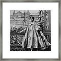 Suzy Parker Wearing A Coat By Pertegaz Framed Print