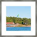 Sweden, Stockholm - House On Island Framed Print