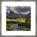 Swiftcurrent River Rainbow Framed Print