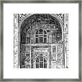 Taj Mahal Close Up In Black And White Framed Print