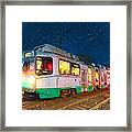 Taking The T At Night In Boston Framed Print
