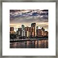 Tampa Skyline At Sunrise In Hdr Framed Print