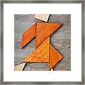 Tangram Dancing Figure Framed Print