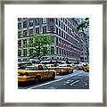Taxicabs Of New York City Framed Print