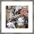 Tea Stall On The Ghats  - Varanasi India Framed Print