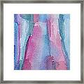 Teal Magenta And Turquoise Abstract Panoramic Painting Framed Print