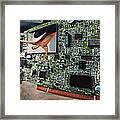 Circuit Board Electronic Art Technobat Abstract Framed Print