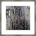 Telephone Pole With Scars From The Past Framed Print