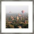 Temples Of Bagan, Early Morning Light Framed Print