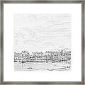 Tenby Harbor Pencil Sketch 2 Framed Print