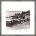 Tenby Harbour And Castle Hill Vignette Framed Print