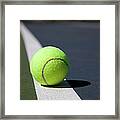 Tennis Ball On A Line In A Court Framed Print