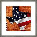 Texas American Flag Map Framed Print