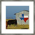Texas Farm With Texas Logo Framed Print
