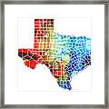 Texas Map - Counties By Sharon Cummings Framed Print