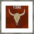 Texas State Facts Minimalist Movie Poster Art Framed Print