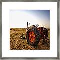 #texas #tractor #sunset Framed Print