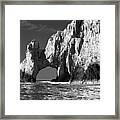 The Arch Cabo San Lucas In Black And White Framed Print