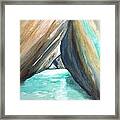 The Baths Turquoise Framed Print
