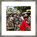 The Bustling Traffic On 27th Street Zay Cho Street Market Mandalay Burma Framed Print