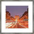 The Champs Elysees And Arc De Triomphe Framed Print