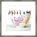 The Coffee Time Little People On Food Framed Print