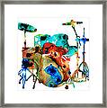 The Drums - Music Art By Sharon Cummings Framed Print
