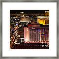 The Flamingo And The Vegas Strip Framed Print