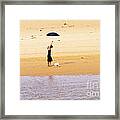 The Girl With The Black Umbrella Framed Print
