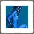 The Lady In Blue Framed Print