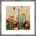 A Little Angel With Tulips Framed Print