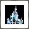 The Magic Kingdom Castle In Frosty Light Blue Walt Disney World Framed Print