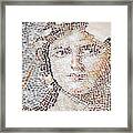 The Mona Lisa Of The Galillee, A 1 800 Years Old, 2th Century Ce Mosaic Portrait In The Lower Galillee Framed Print