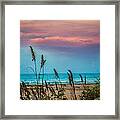 The Moon And The Sunset At South Padre Island Framed Print