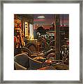 The Motorcycle Shop 2 Framed Print