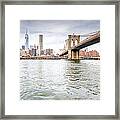 The Oldest And Youngest New York Landmark Framed Print