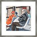 The Orange Coat On The 107 Bus Framed Print