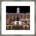 The Piazza Del Campidoglio At Night Framed Print